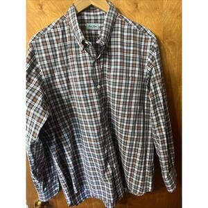 Ascot Chang Silverline Thomas Mason Custom Made Button Down Brown Black 16" Neck